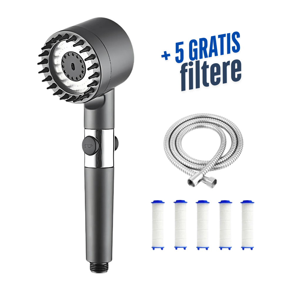 HydraLux™ - Premium vannbesparende dusjhode + 5 Gratis Filtre