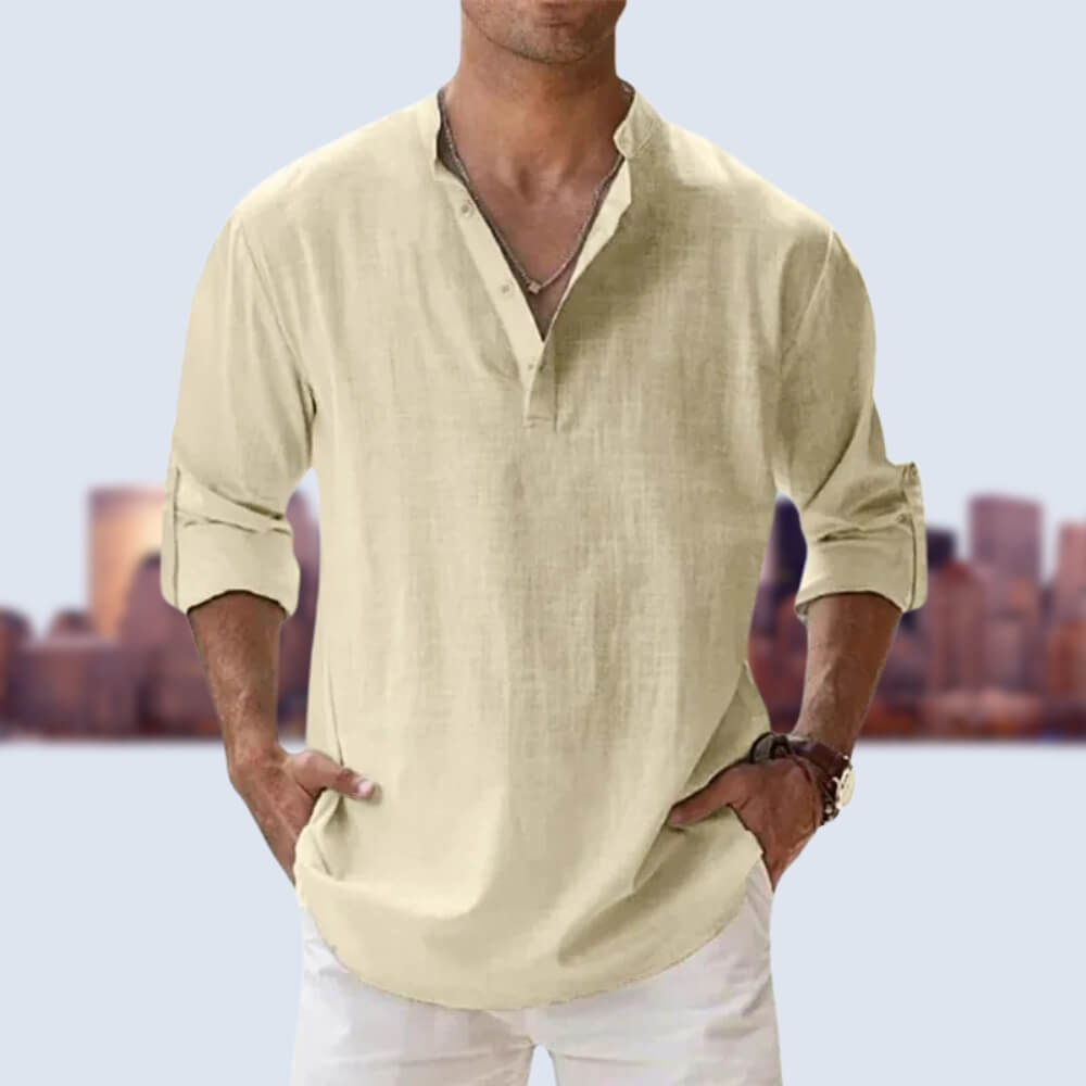 Leon™ - Pustende, casual linskjorte