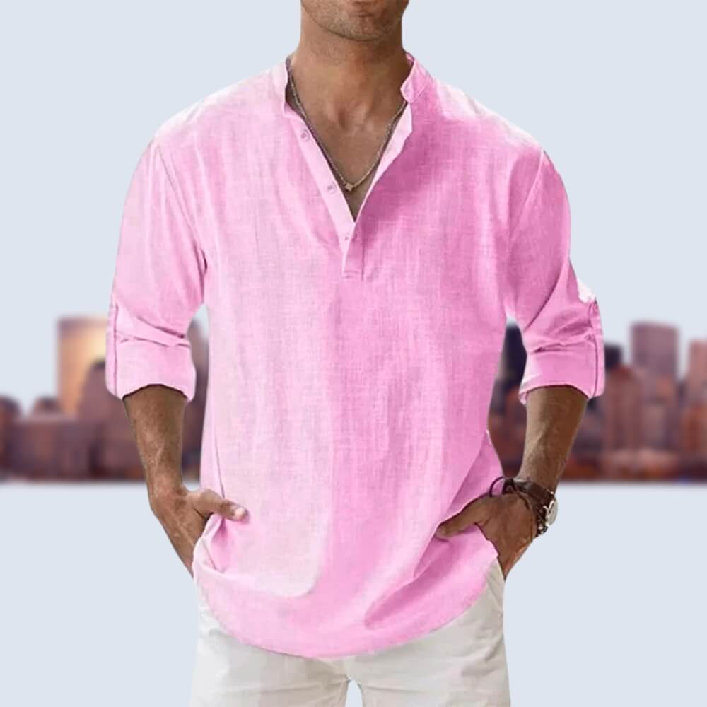 Leon™ - Pustende, casual linskjorte