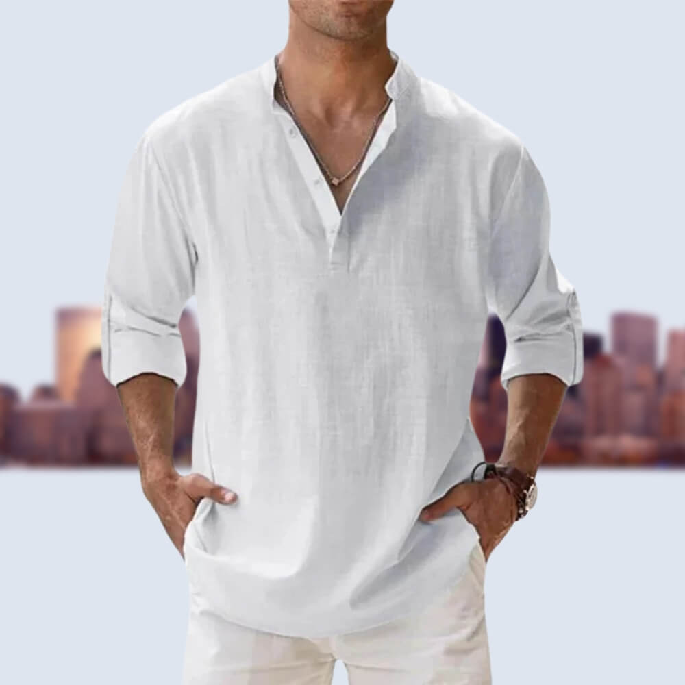 Leon™ - Pustende, casual linskjorte