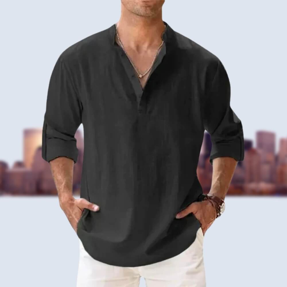 Leon™ - Pustende, casual linskjorte