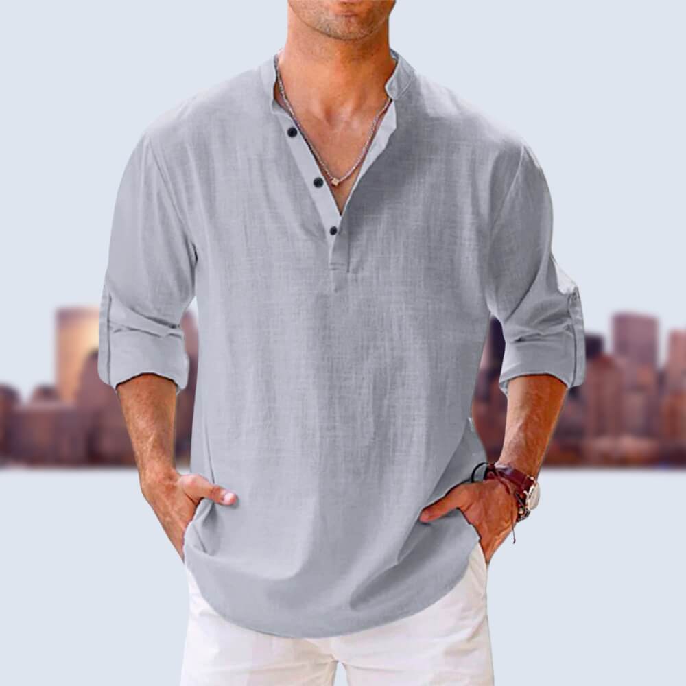 Leon™ - Pustende, casual linskjorte