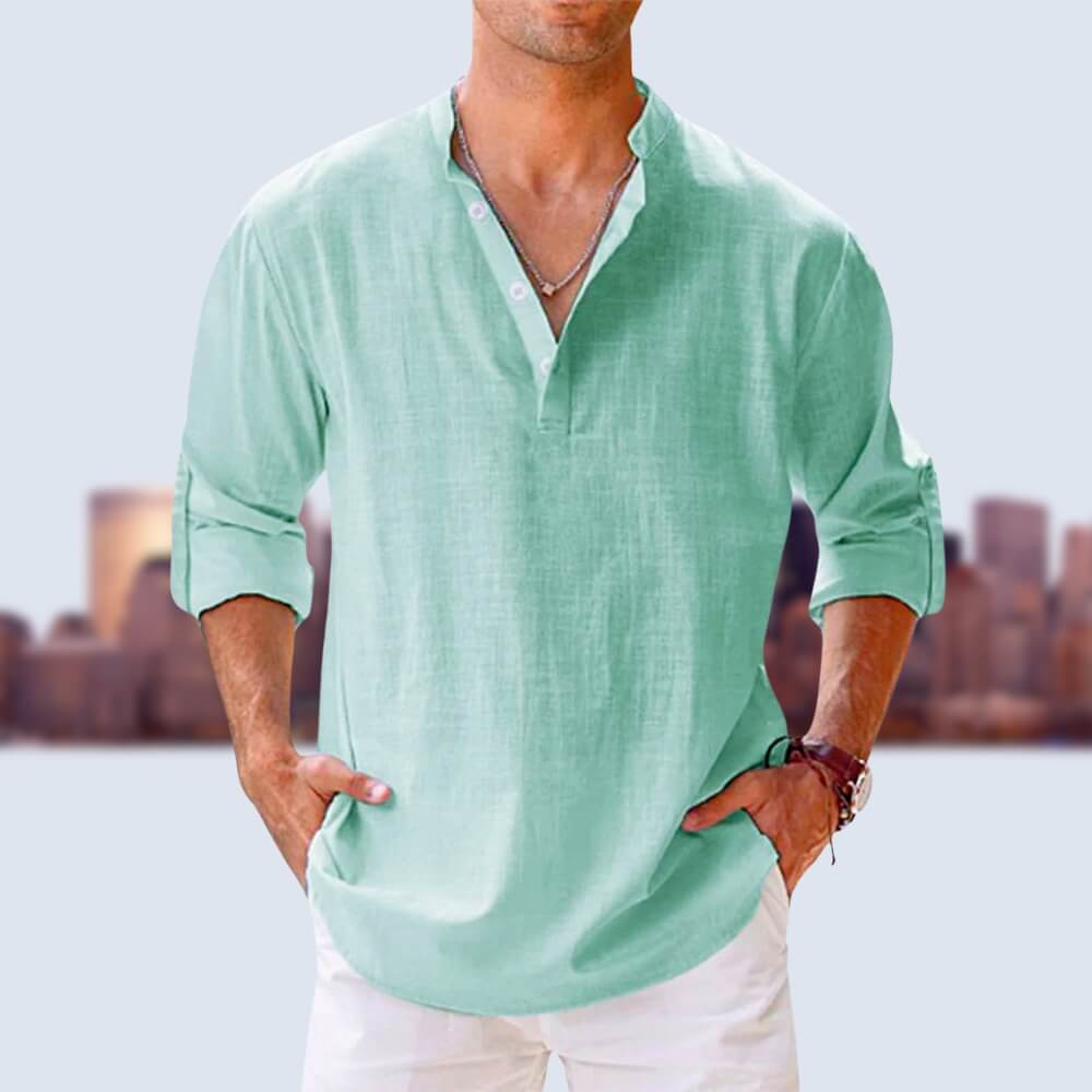 Leon™ - Pustende, casual linskjorte