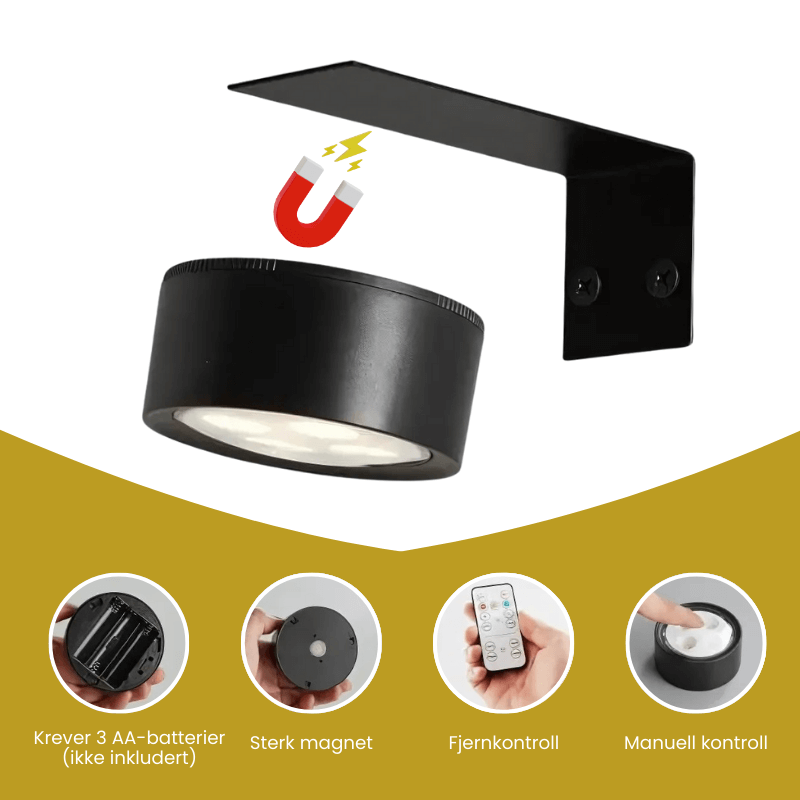 Lumeo™ - Magnetisk, Multifunksjonell og Trådløs Vegglampe (3-pack)