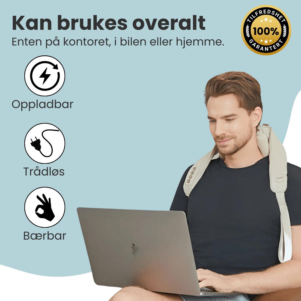 NeckFit Pro™ - Trådløs Nakke- og Ryggmassasjer